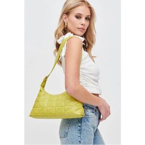NWT Urban Expressions Bodhi Quilted Vegan Leather Shoulder Purse Bag in Citron